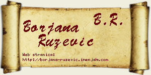 Borjana Ružević vizit kartica